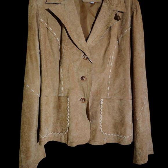 XOXO Leather Jacket, Size Large, Tan - Picture 1 of 2